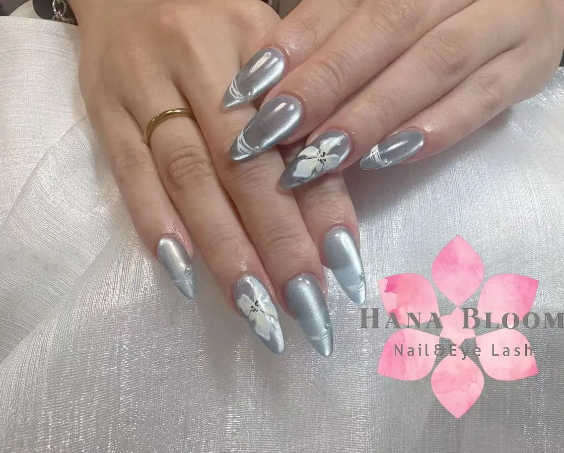 ネイル 長さ出し フットネイル 韓国ネイル マグネットネイル 持ち込み ハンドネイル ハンドケア Hana Bloom Nail 渋谷道玄坂のネイルデザイン