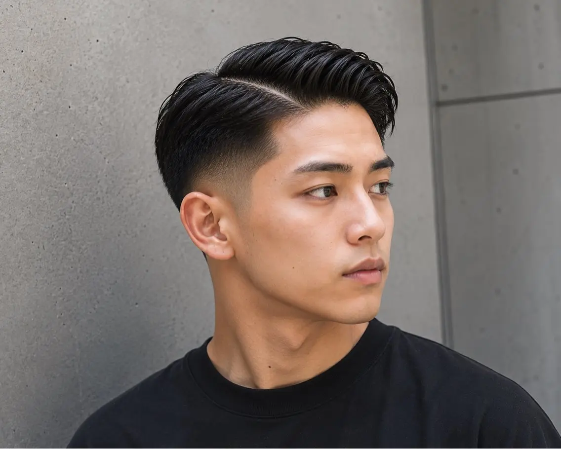 メンズ フェードカット 七三 松竹 汰空のヘアスタイル