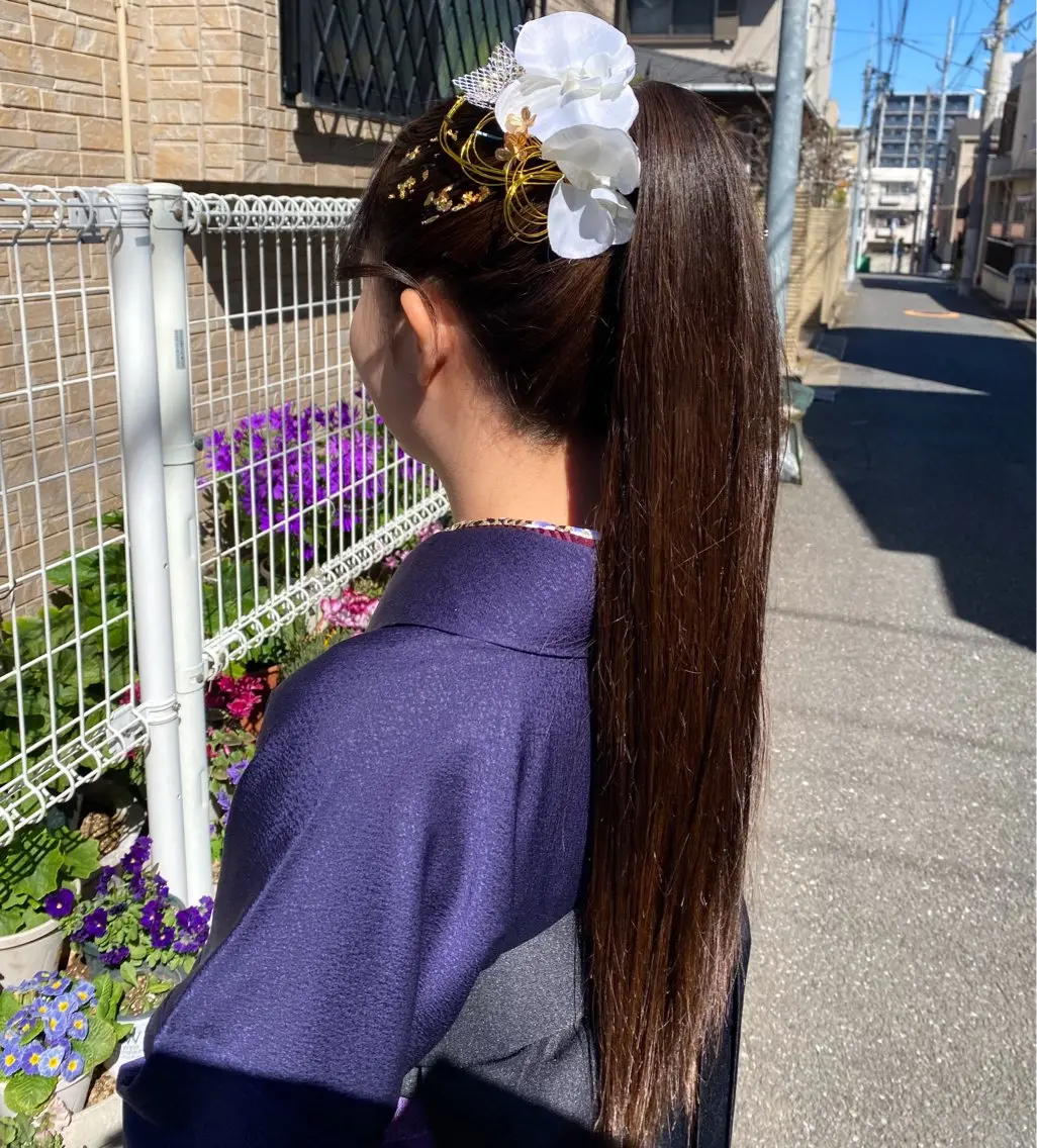 ロング 卒業式のヘアスタイル 六本木0分ヘアセット ヘアメイクのヘアスタイル
