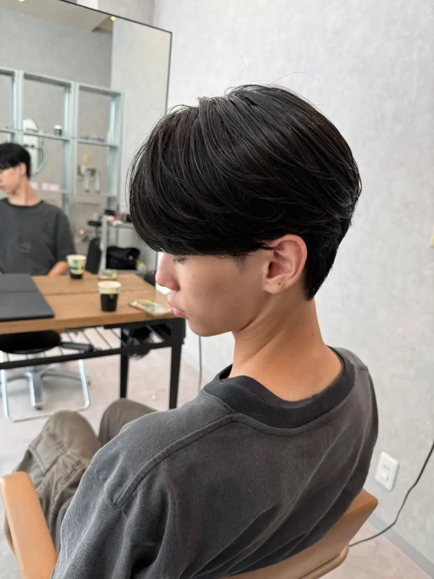 ショート パーマ メンズ マッシュ メンズパーマ シースルーマッシュ ニュアンスパーマ メンズパーマ職人/ 天神/tatsukiのヘアスタイル