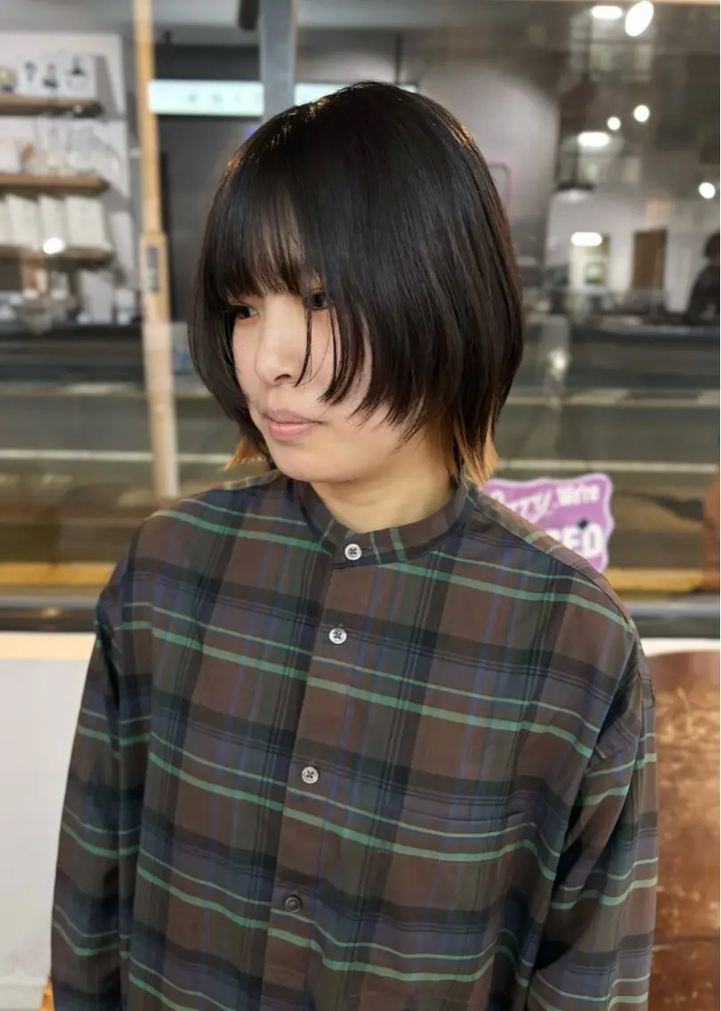 ショート ボブ 顔周りカット レイヤーカット ウルフカット 似合わせカット/ パーマ/藤田和樹のヘアスタイル
