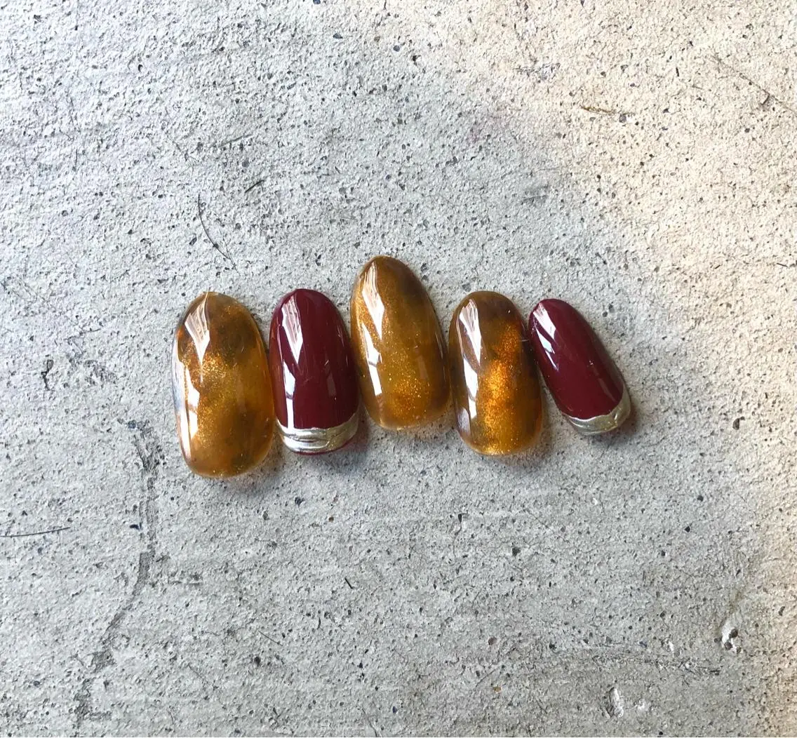 ネイル べっ甲ネイル TRAM-nail moriizumiのネイルデザイン