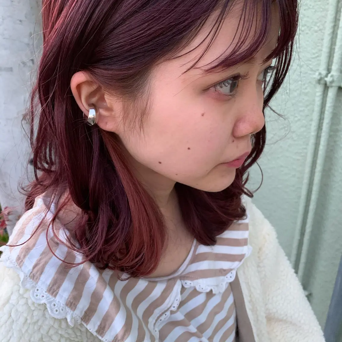 ミディアム カラー カシス ローズカラー スダユーヤ 💫推しカラーウルフのヘアスタイル