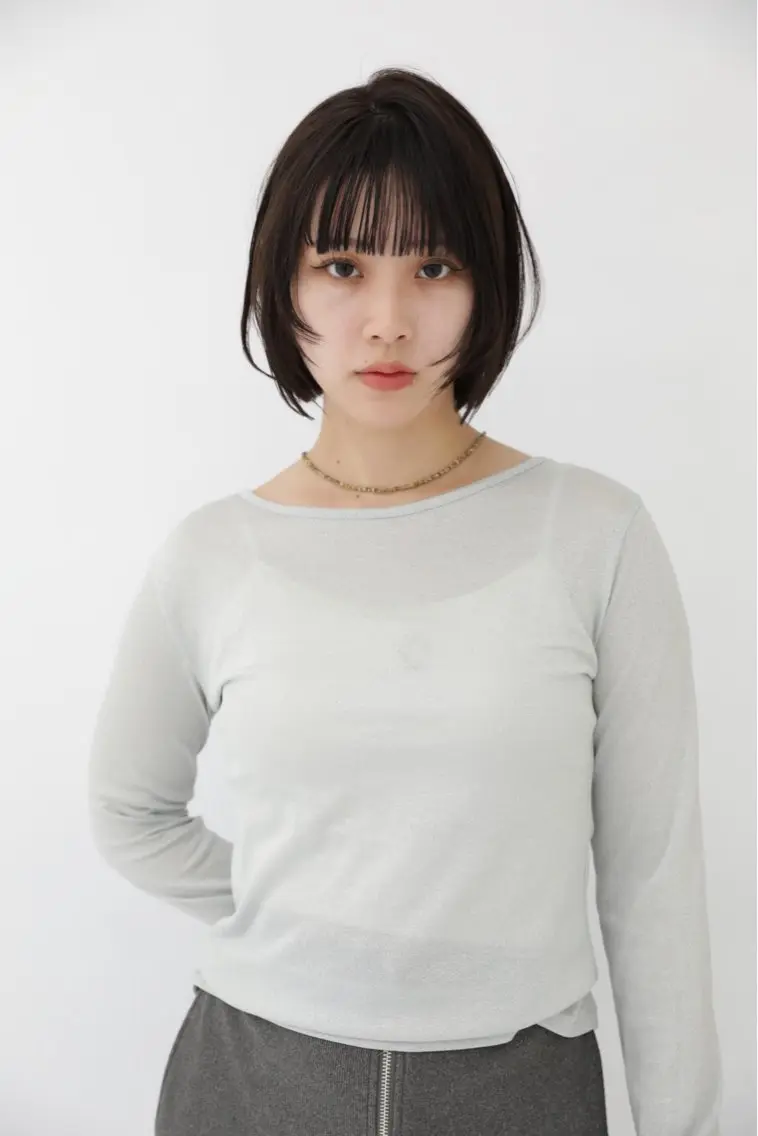 ショート カラー ボブレイヤー ボブ レイヤーカット ✨店長 鈴木輝✨のヘアスタイル