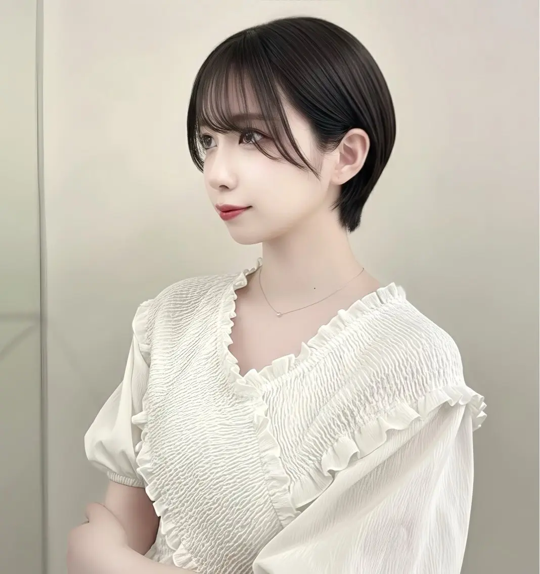 ショート カラー レイヤー/髪質改善 縮毛/ハッシュカットのヘアスタイル