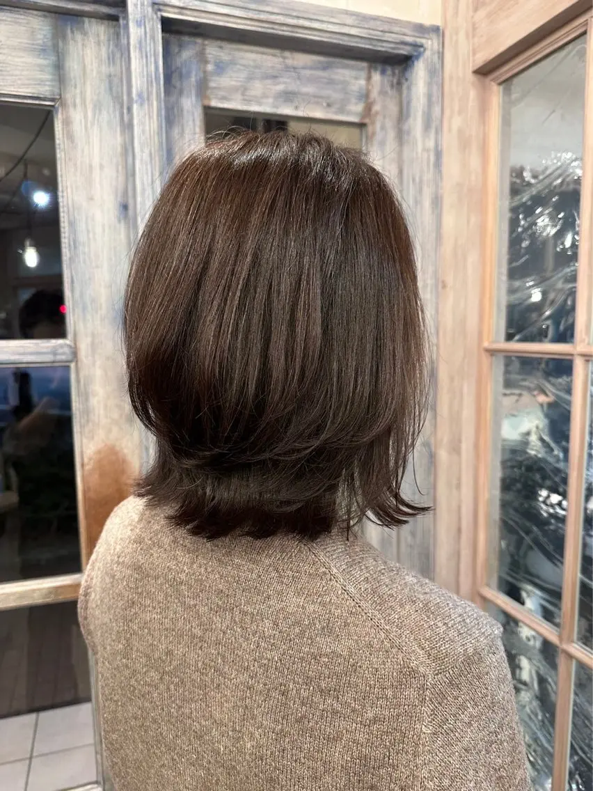 ミディアム ボブレイヤー ボブ レイヤーカット レイヤーカット メンズヘア/伊藤　匠のヘアスタイル