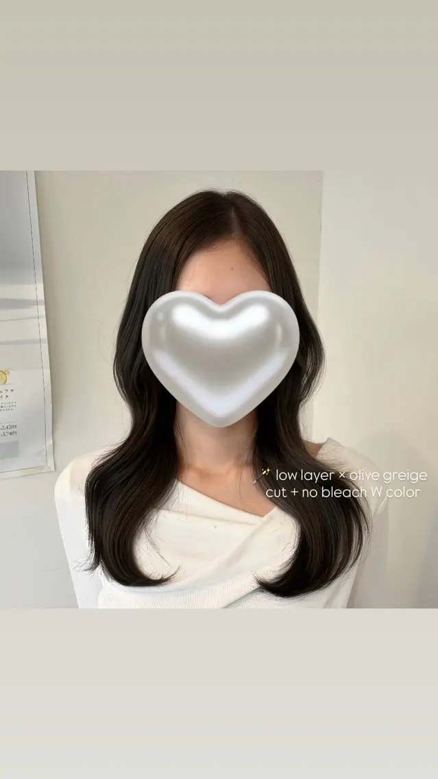ロング ヘアカラー トリートメント レイヤー🩵オリーブ /透明感/Miuのヘアスタイル