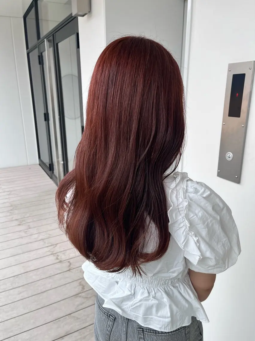 ロング カラー ブリーチ ブラウンカラー ダブルカラー ブリーチなしカラー オレンジ カット ヘアカラー 似合わせパーマ/ kazuのヘアスタイル