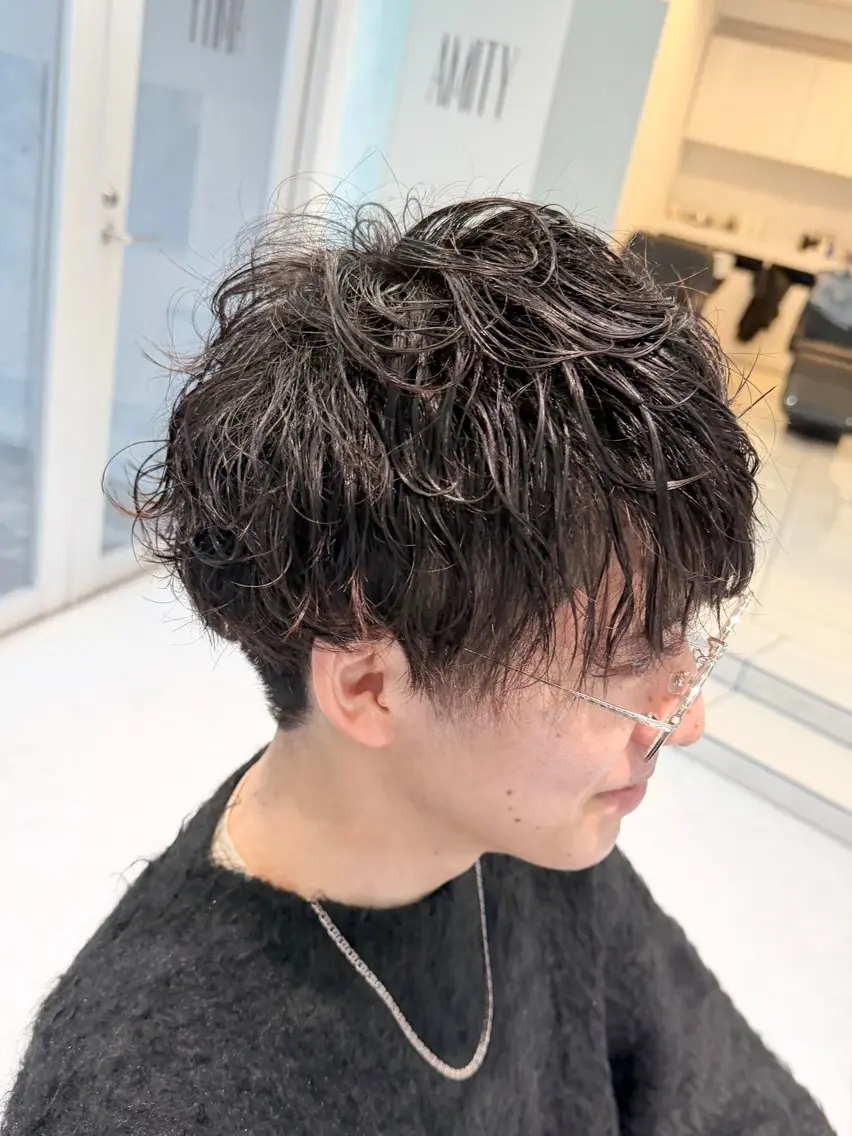 ショート パーマ カット パーマ AMITYメンズ特化 ASUMIのヘアスタイル