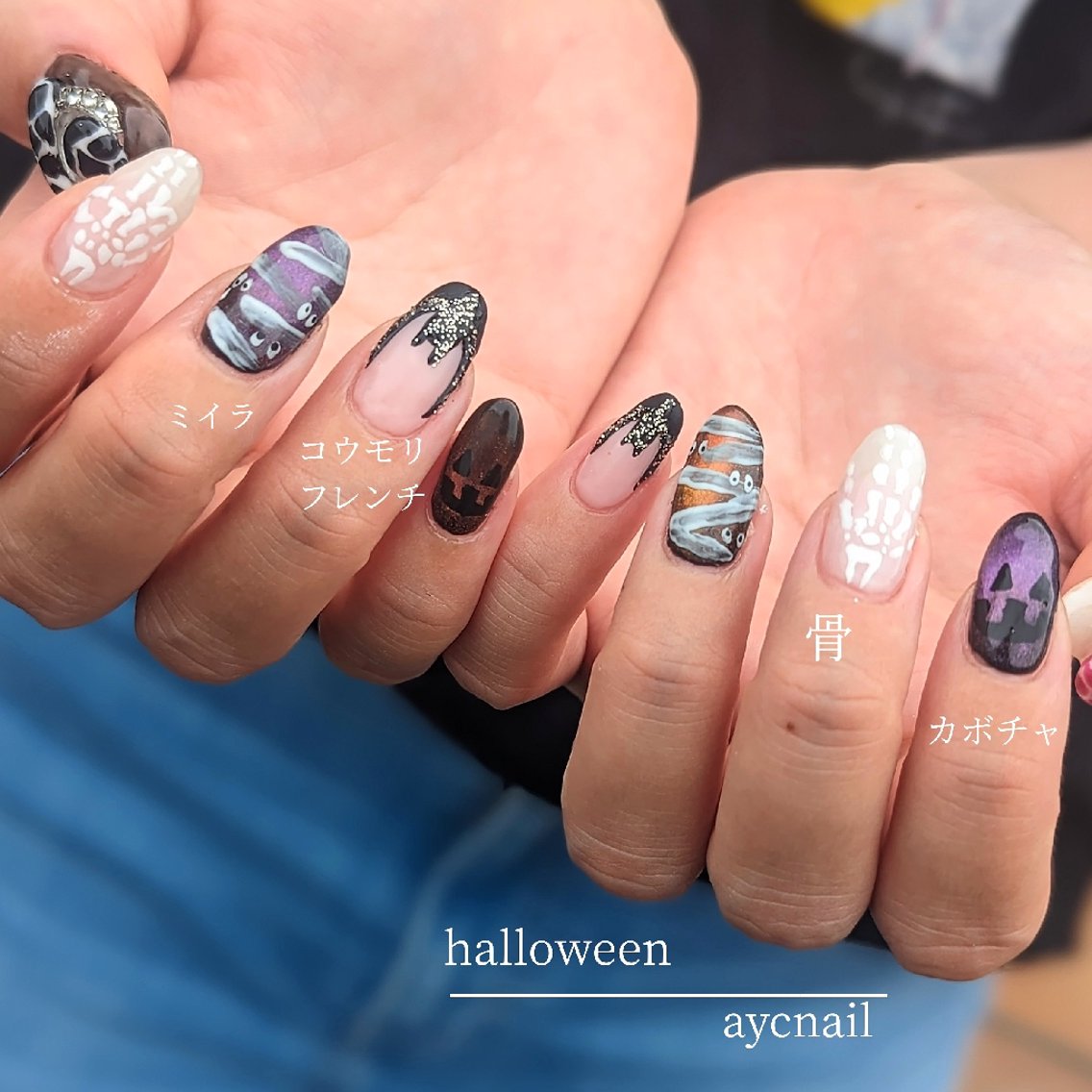 ネイル ハロウィン ハンドネイル 推しネイル | 　aycnailのネイルデザイン