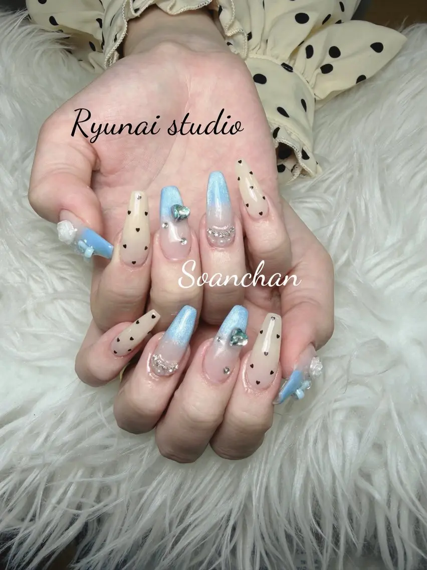 ネイル アートネイル 長さ出し ハンドネイル Ryu Nail NekoChanのネイルデザイン