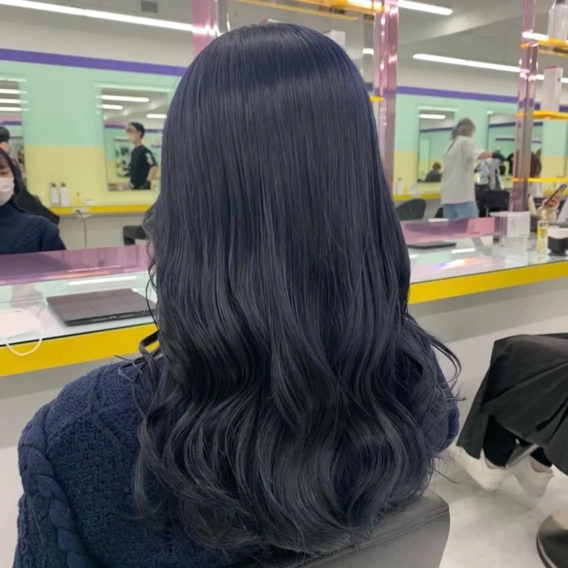 ロング カラー ヘアカラー トリートメント ヘッドスパ ヘアセット 🦋色落ち綺麗カラー メンズYUZU🦋のヘアスタイル