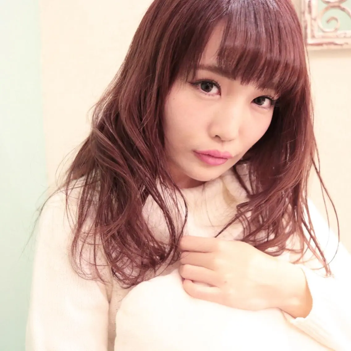 ミディアム セミロング ロング カラー 縮毛矯正クロスパーマ 益子達也のヘアスタイル