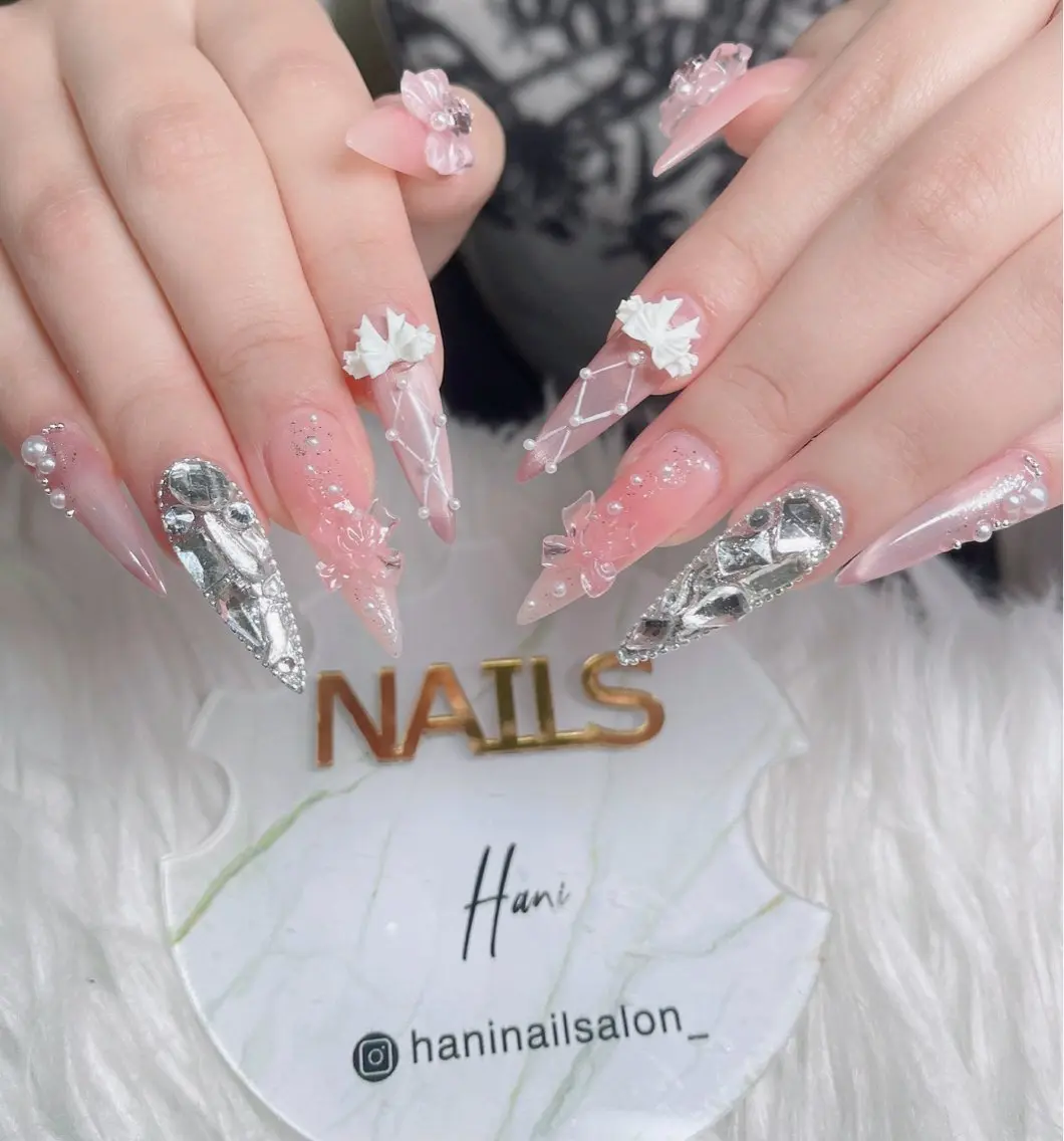 ネイル フットネイル フレンチネイル グラデーション 韓国ネイル ロングネイル ハンドネイル Hani Nail Salonのネイルデザイン