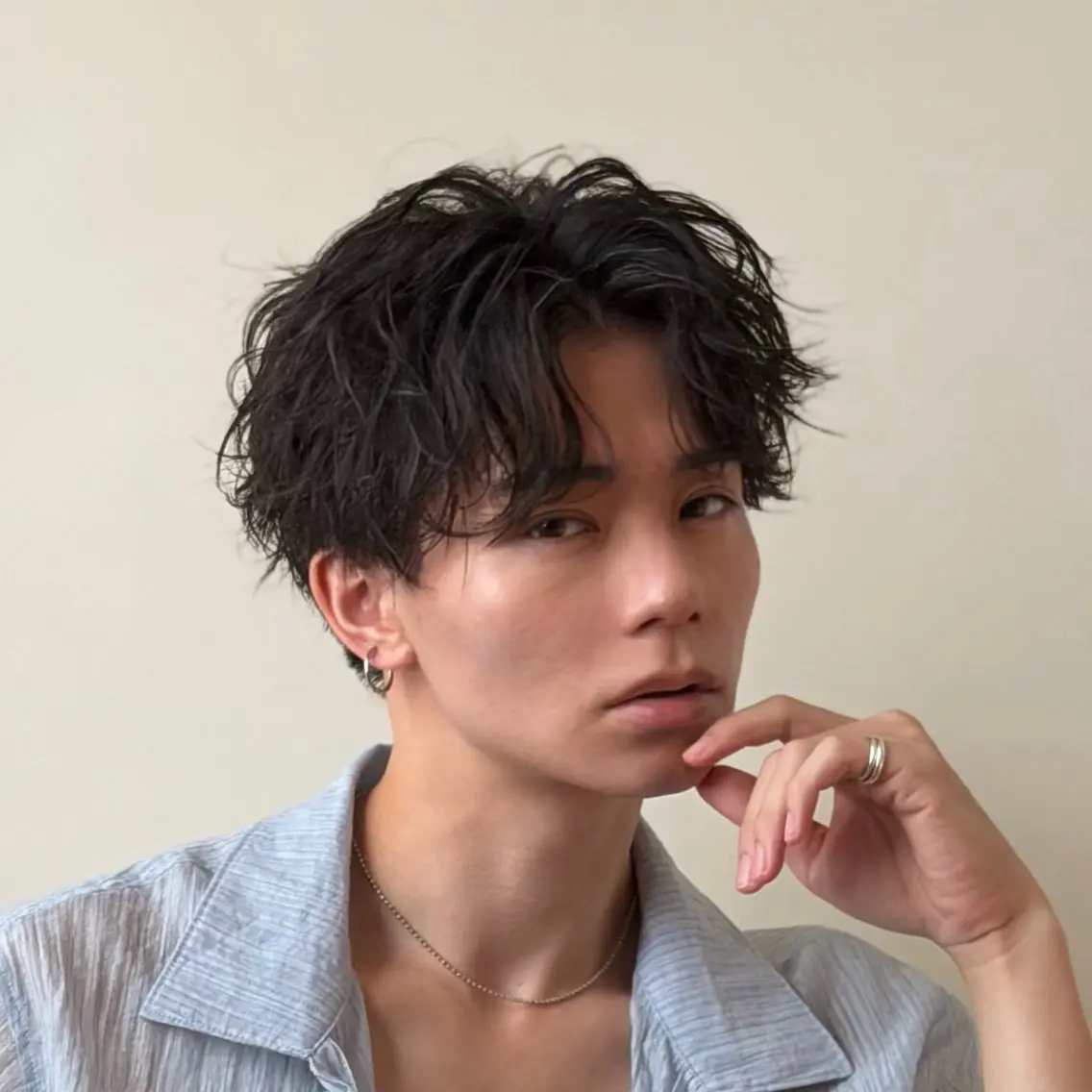 ショート パーマ メンズ メンズパーマ 波巻きパーマ カット パーマ メンズカット/妹脊 健斗のヘアスタイル