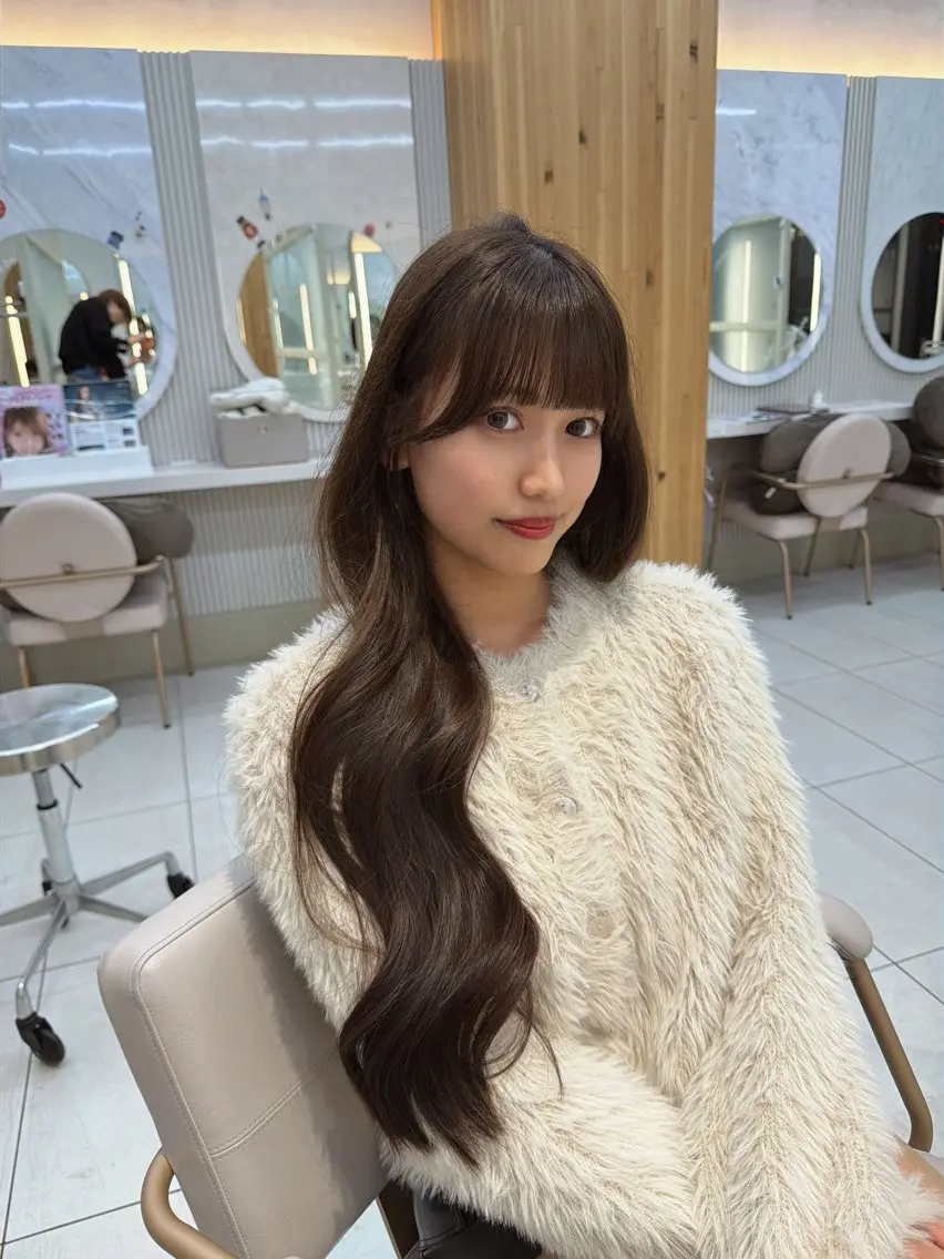 セミロング カット ヘアカラー トリートメント 顔周り/レイヤー /韓国ヘア/TAKUのヘアスタイル