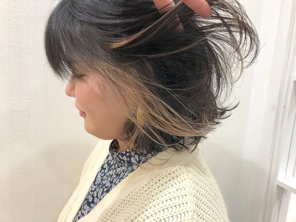 ミディアム カラー 横浜ブリーチムラ直し ハイトーン/ブリーチのヘアスタイル