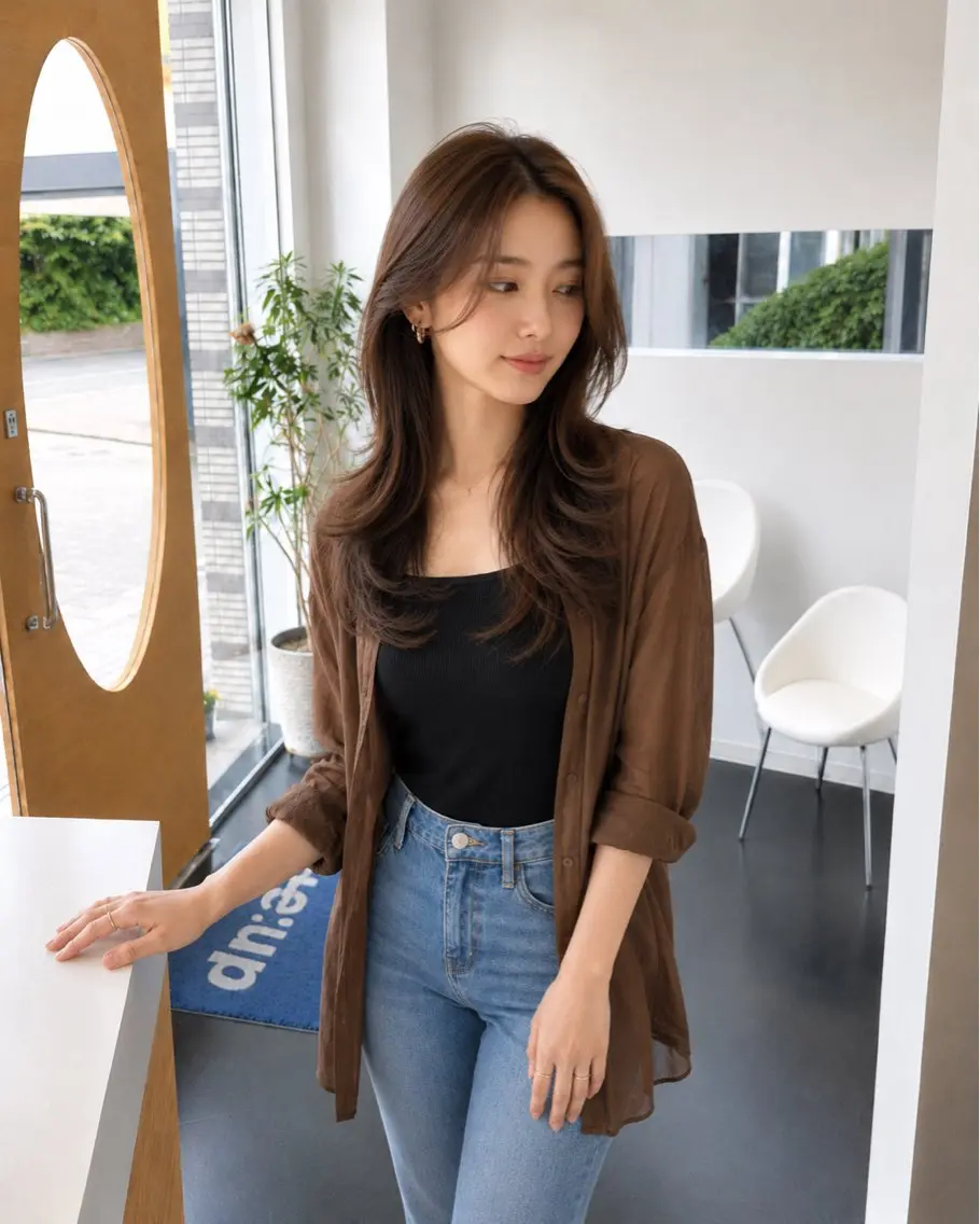 ロング 縮毛矯正 トリートメント 松本 将太のヘアスタイル