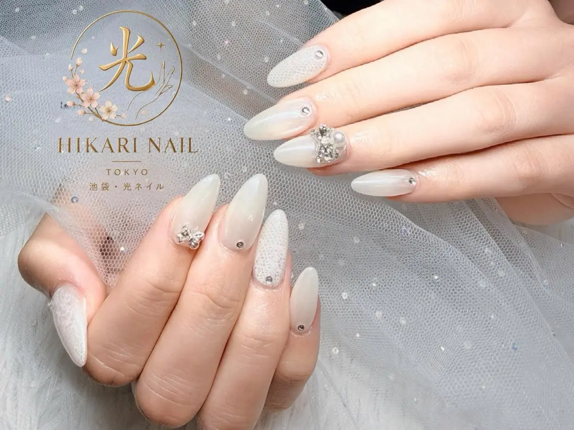 ネイル チークネイル 長さ出し フレンチネイル ガーリー ハロウィン ハンドネイル HikariNail Ikebukuroのネイルデザイン