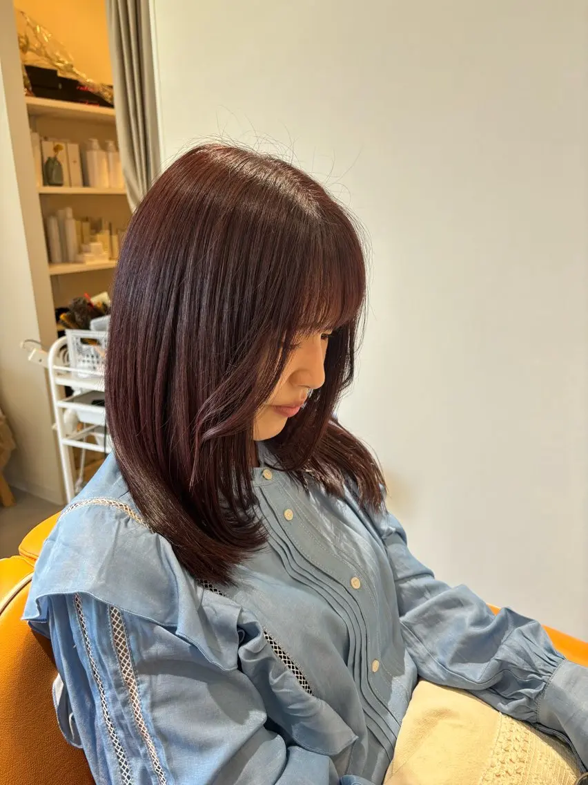ロング 顔まわりレイヤー 顔周りカット レイヤーカット mile 〔東二見〕のヘアスタイル