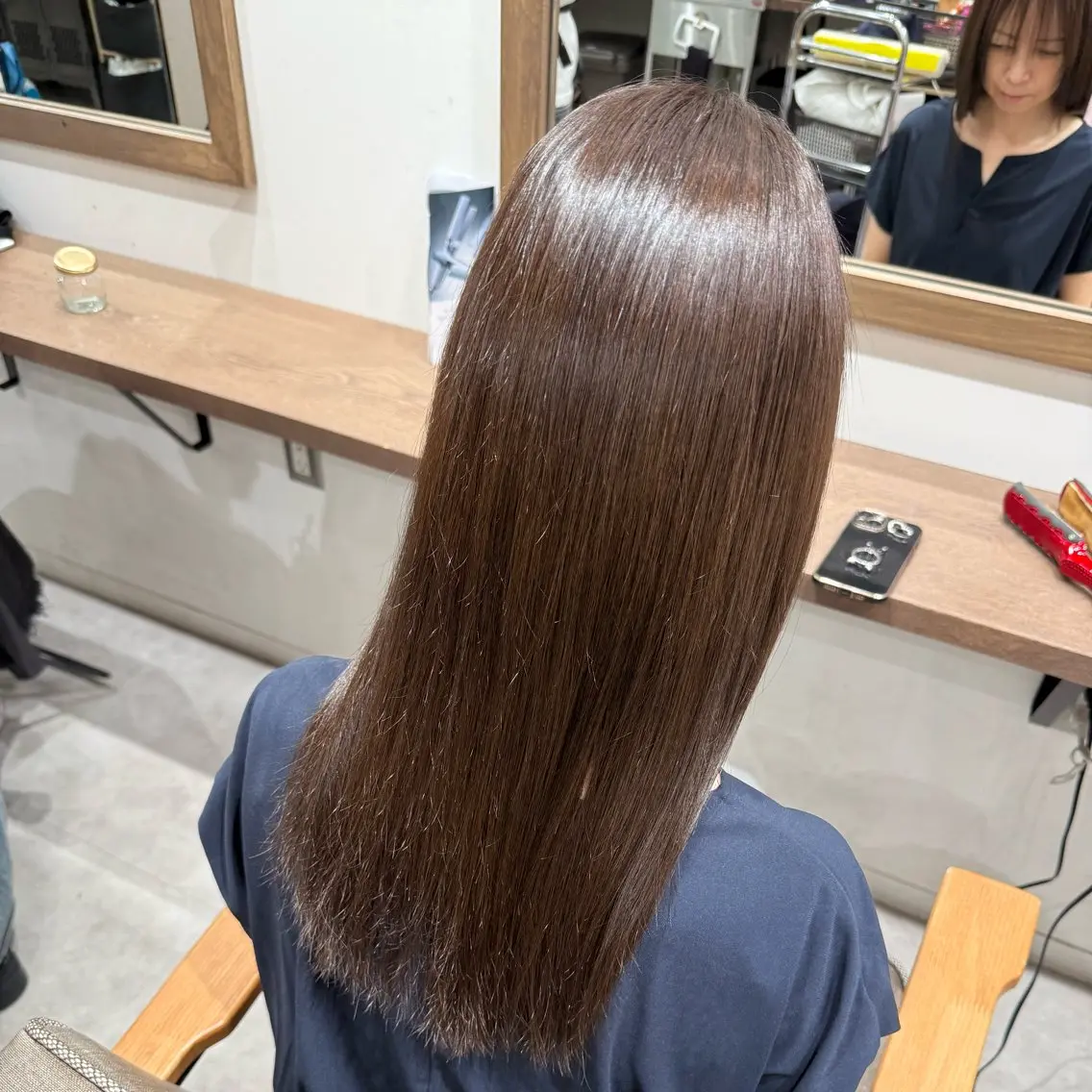 セミロング カット パーマ ルナ🫐縮毛矯正 🫐髪質改善のヘアスタイル