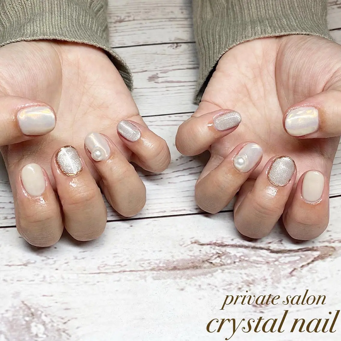 ネイル オーロラネイル マグネットネイル Crystal Nailのネイルデザイン