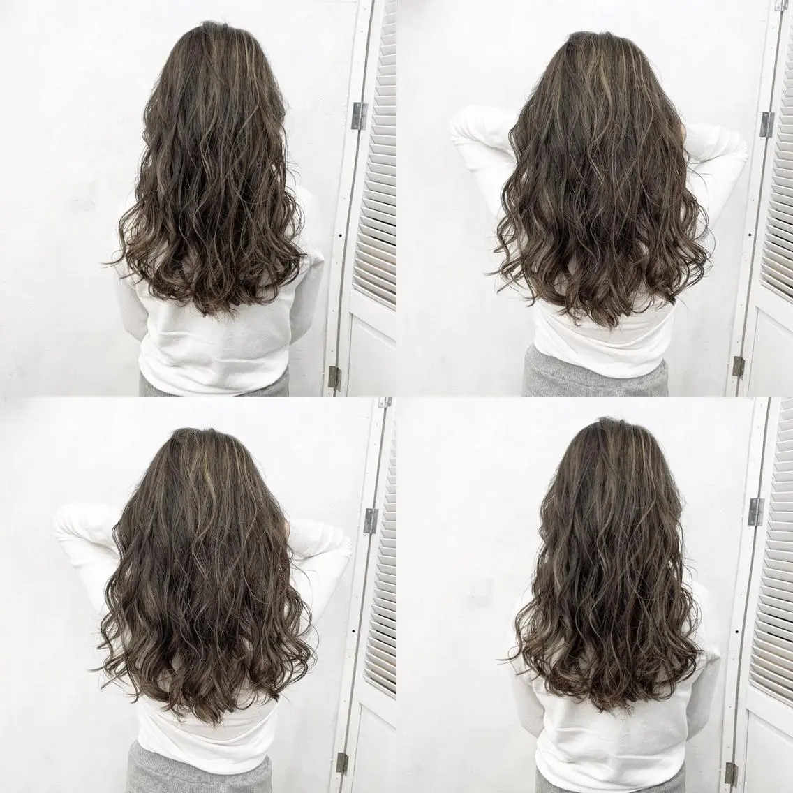 ロング カラー ヘアアレンジ グレージュ ハイライトカラー ハイライト ヘアカラー TATSUYA アートディレクターのヘアスタイル