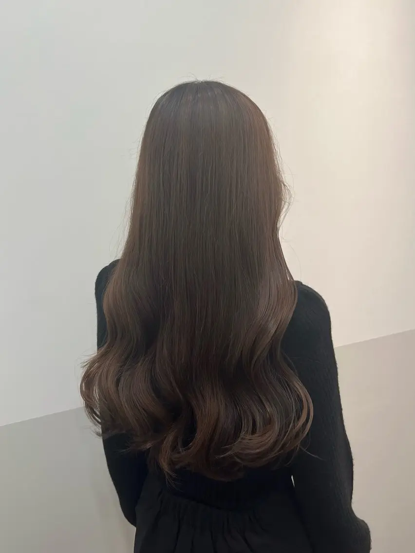ロング 髪質改善 縮毛矯正 トリートメント ヘアカラー トリートメント 似合わせレイヤー/ 美髪縮毛矯正/ミナエのヘアスタイル