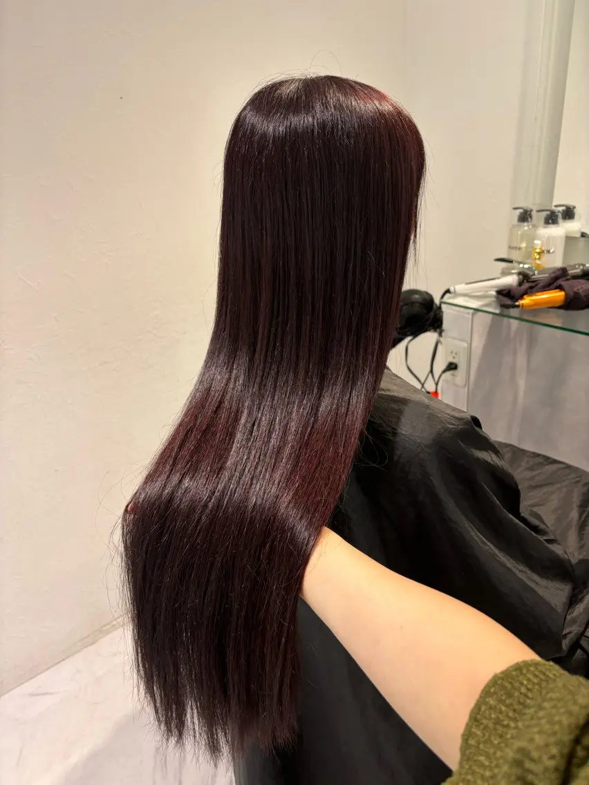 ロング カラー ヘアカラー トリートメント ヘッドスパ ヘアセット 表参道♡暗髪♡ 艶カラー♡アユミのヘアスタイル