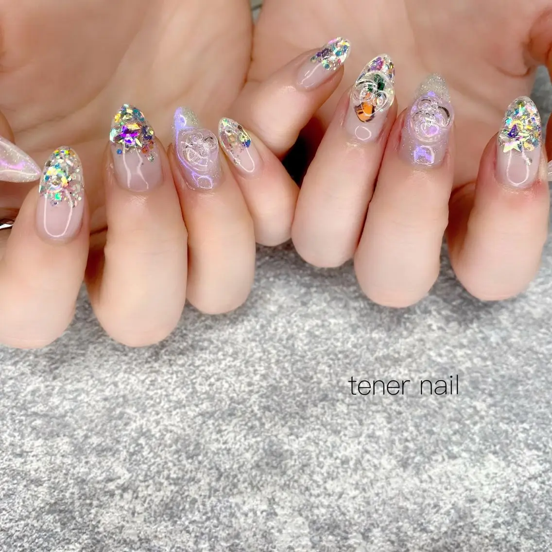 ネイル キラキラネイル ラメ(グリッター) テネルネイル tener nailのネイルデザイン