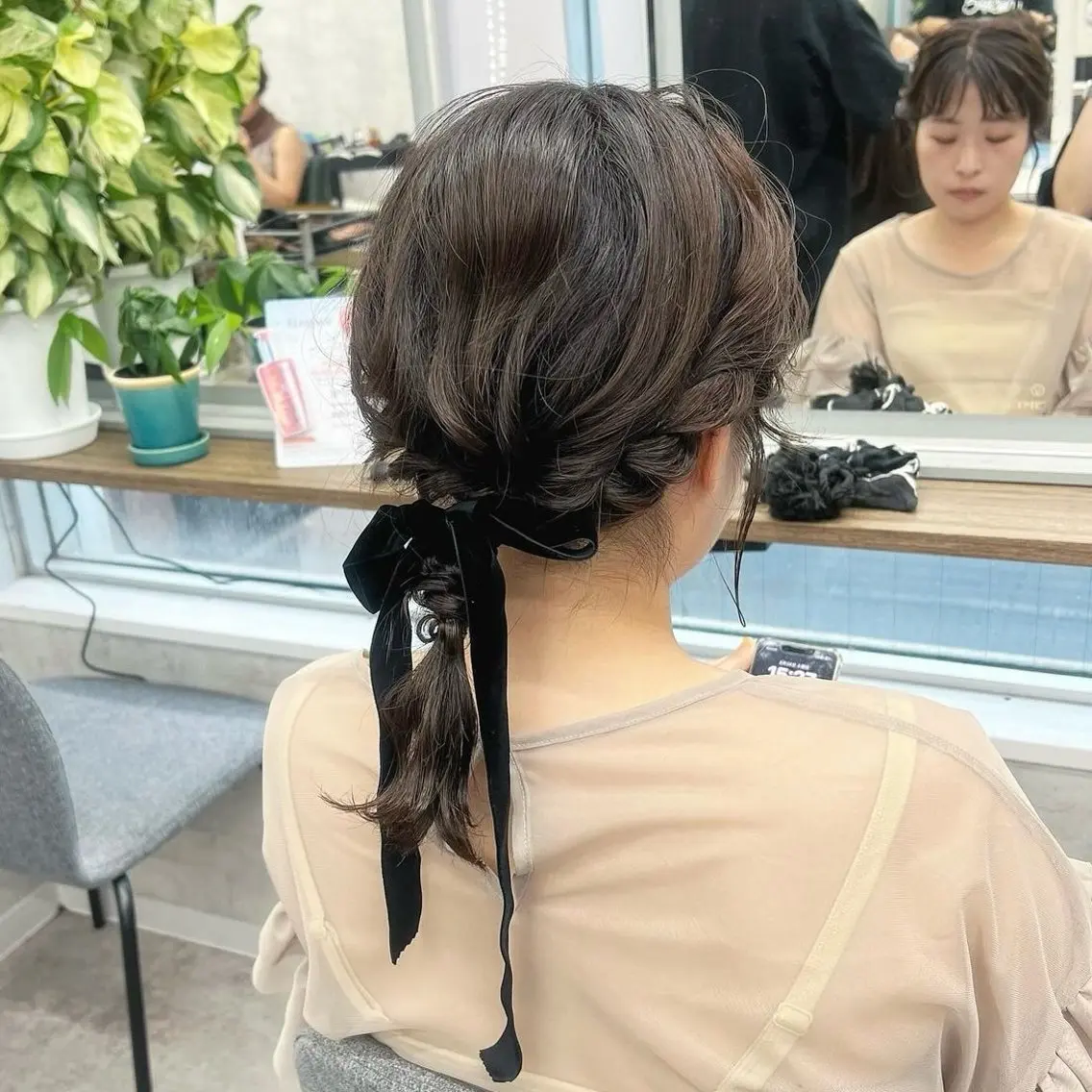 ミディアム ヘアアレンジ JUNSHIN🦋 ヘアセット／カラーのヘアスタイル