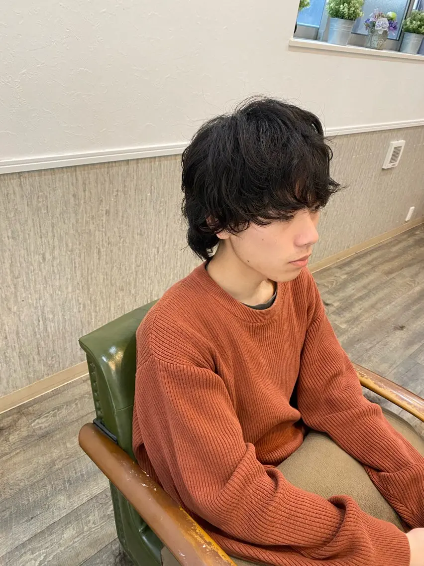 ショート メンズ カット パーマ 岩間 渉のヘアスタイル