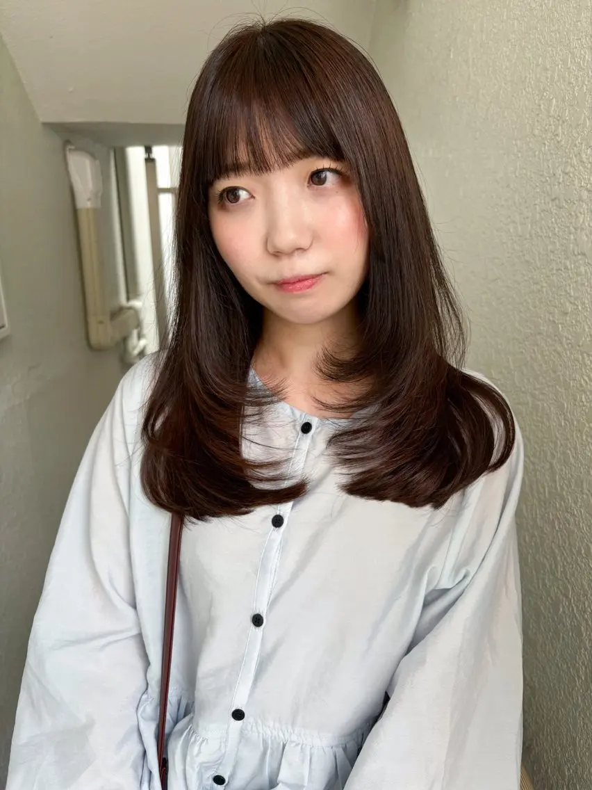 セミロング カラー カット ヘアカラー レイヤーカット🍏 オリーブ/ののかのヘアスタイル