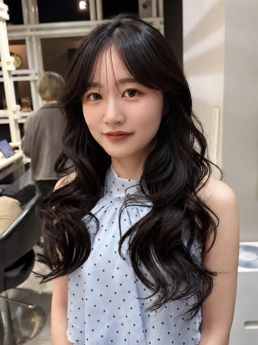 ロング カット ヘアカラー トリートメント 恵比寿結べるレイヤー 地毛風カラー大場のヘアスタイル