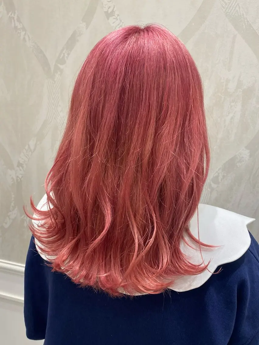 カラー ブリーチ ダブルカラー ピンクカラー 🫧髪質改善🫧ツヤ 髪🫧Terumiのヘアスタイル