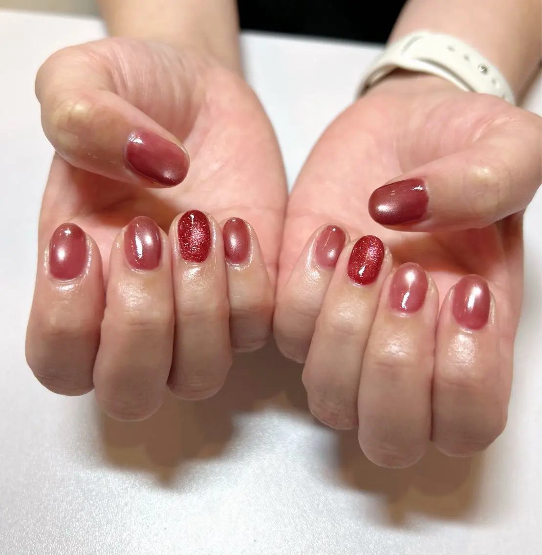 ネイル アートネイル マグネットネイル マグネットワンカラー ワンカラーネイル ハンドネイル nail salon Cuoréのネイルデザイン