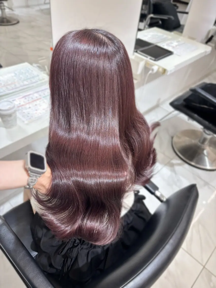 セミロング カラー ラベンダーカラー ラベンダーピンク ピンクカラー トリートメント 盛れる顔周り🤍渋谷 Risa🎀のヘアスタイル