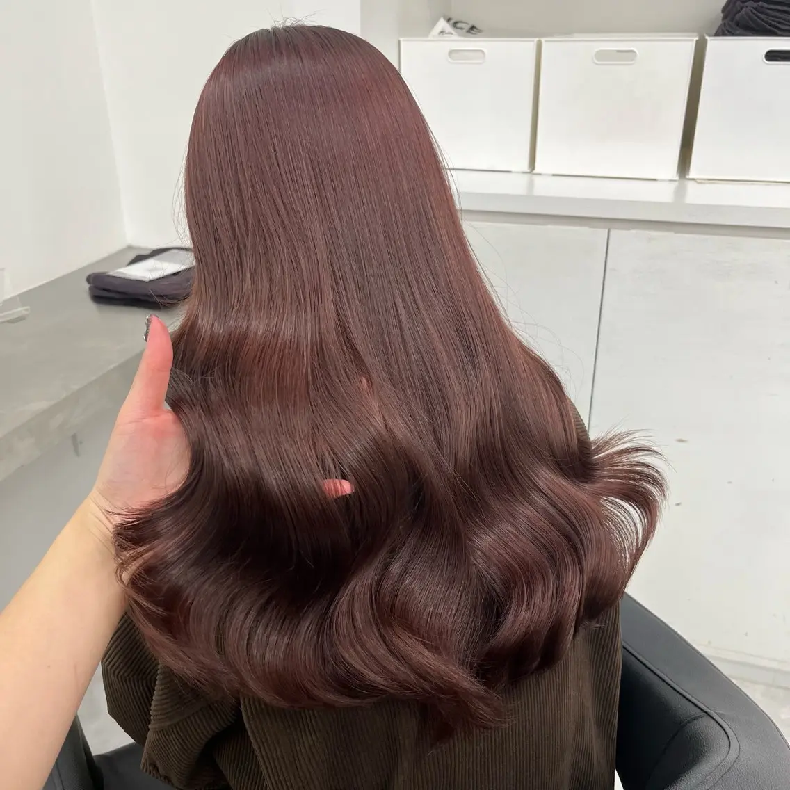 ロング ヘアカラー トリートメント 💗韓国暖色ヘア NO.1💗🪽のヘアスタイル