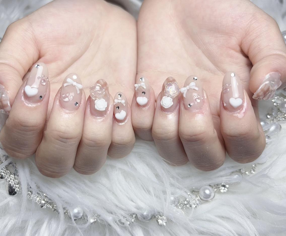 ネイル 成人式 ジェルネイル マグネットネイル 大理石ネイル(マーブル) 持ち込み ハンドネイル k.bi nailsalonのネイルデザイン