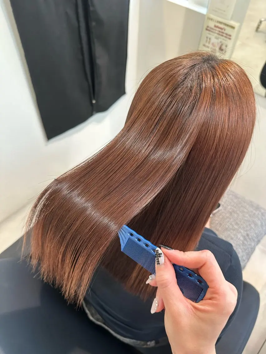 ミディアム 縮毛矯正 トリートメント Emuest心斎橋 SAKIのヘアスタイル