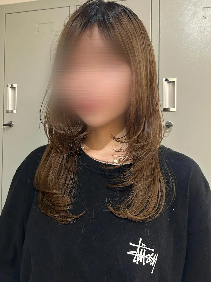 ミディアム レイヤーカット カット トリートメント 🩷髪質改善カラー 🩷レイヤー･ボブのヘアスタイル