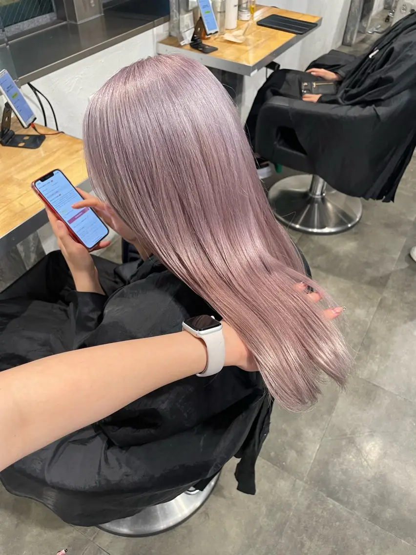 ロング カラー ヘアカラー ハイトーン 横浜💞ミオのヘアスタイル