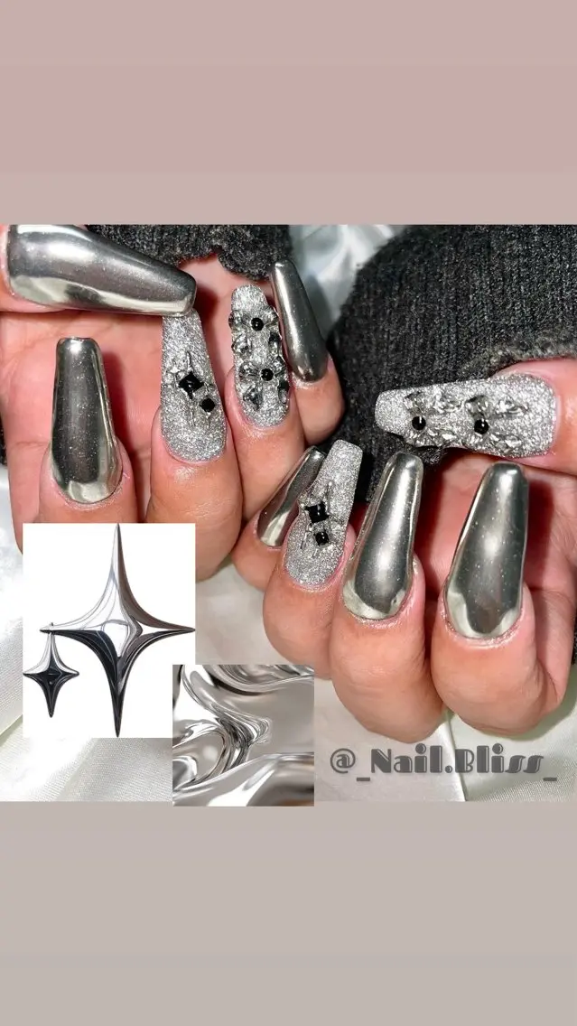 ネイル フラッシュネイル キラキラネイル 持ち込み ハンドネイル NAIL BLISSのネイルデザイン