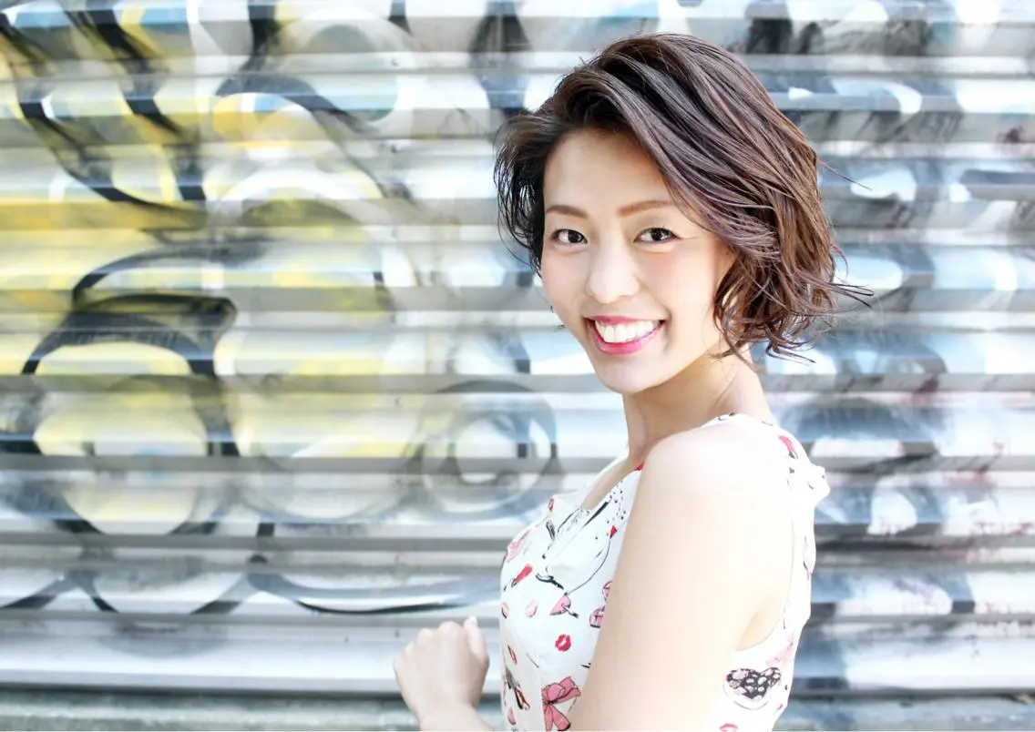 ミディアム パーマ 桑名 淳のヘアスタイル