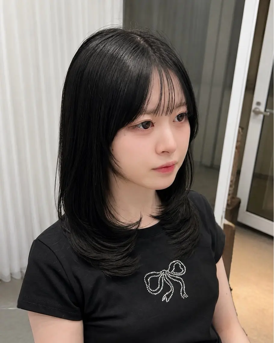 セミロング レイヤーカット カット ヘアカラー トリートメント 🧡くびれヘア/前髪 顔周り🧡久原結衣のヘアスタイル