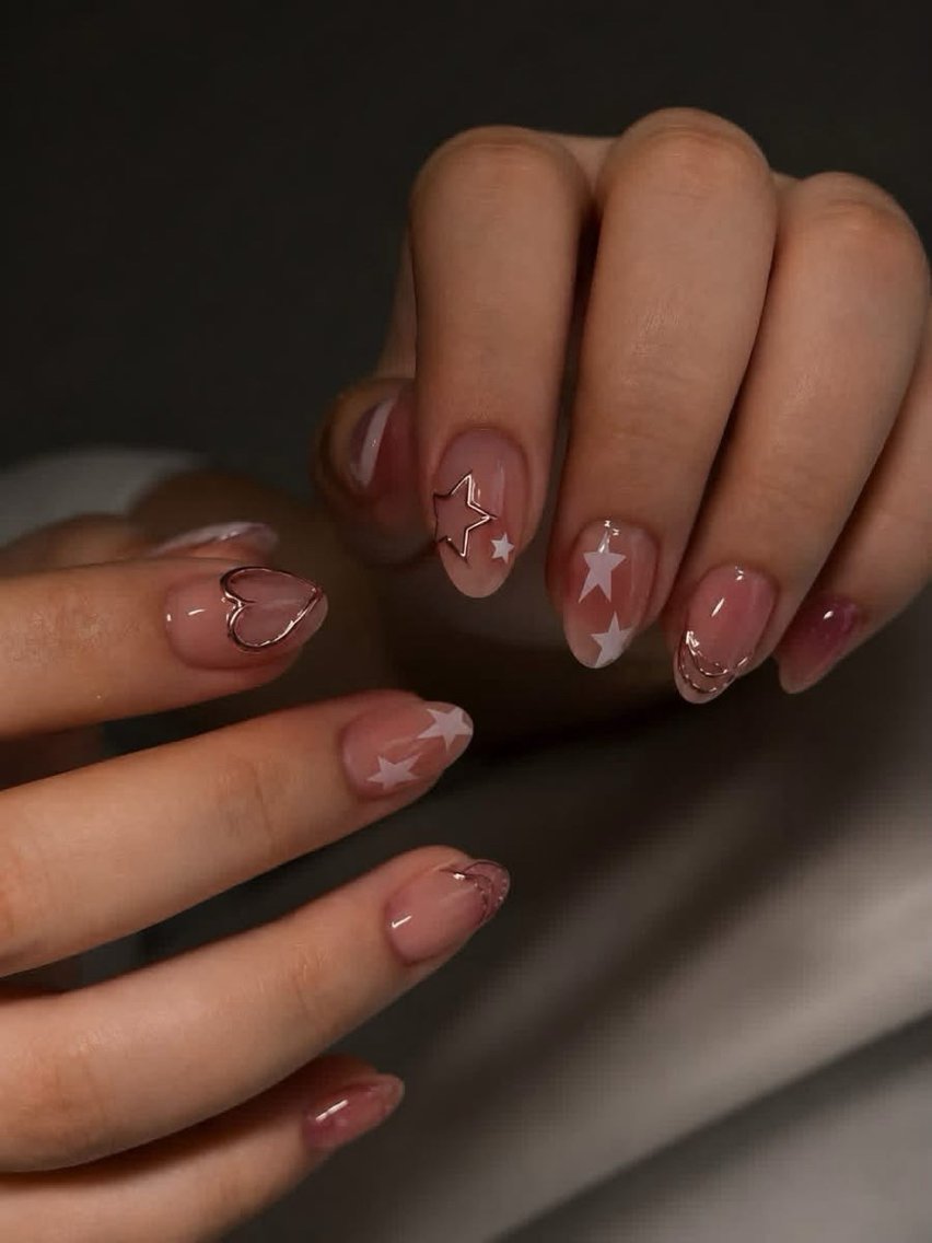 ネイル ハート 韓国ネイル ピンク ハンドネイル N2nail Namba2のネイルデザイン