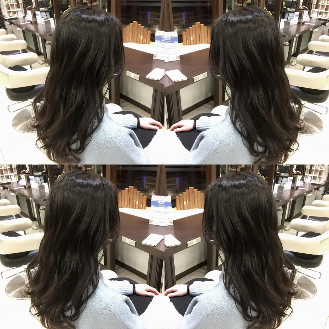 セミロング カラー ヘアアレンジ ハイライトカラー 外国人風カラー ハイライト カット トリートメント 三川 洋樹のヘアスタイル