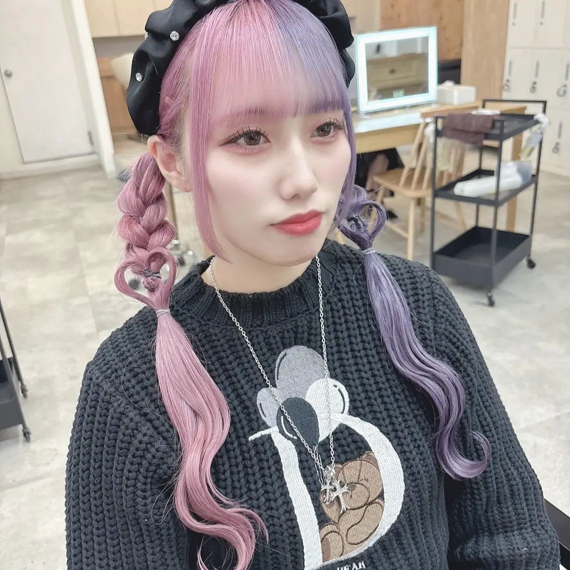 ロング カラー ヘアアレンジ ラベンダーカラー ピンクカラー ホワイトピンク ヘアカラー トリートメント ヘアセット 渋谷🩶ハイトーン 🩶FUMUのヘアスタイル