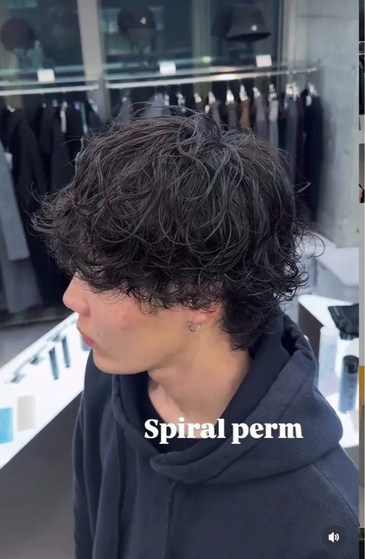 パーマ メンズ カット パーマ 小川 廉太朗のヘアスタイル