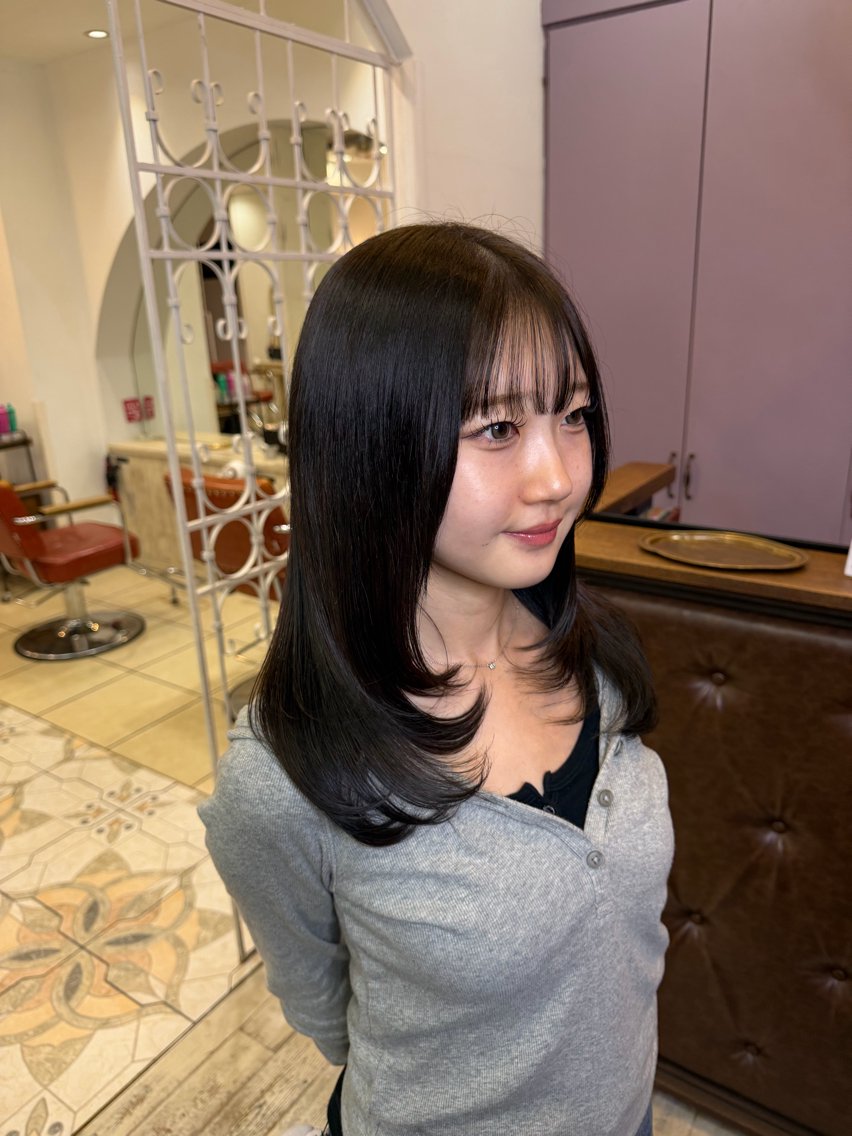 セミロング カラー ヘアカラー トリートメント 艶髪✨透明感 カラー/渋谷💐梓真のヘアスタイル